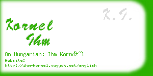 kornel ihm business card